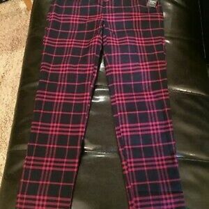 Crown & Ivy Navy/Plum watch plaid pants